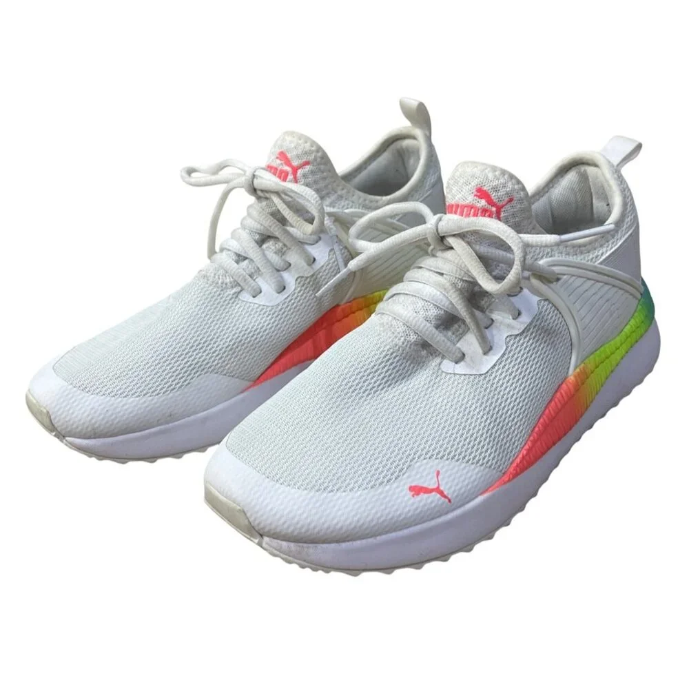 PUMA Childs Pacer Next Cage Sneaker Neon 6C (Women's 8) Running Shoe - Picture 4 of 11